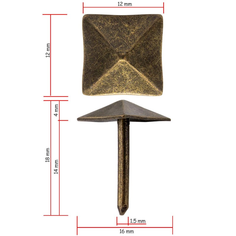 FUXXER® 40 x Decorative Head Nails, Furniture Nails, Upholstery Nails,