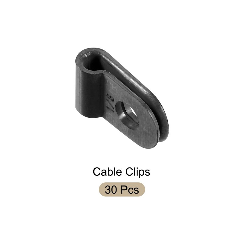 Rebower 30pcs R Type Cable Clips Wire Management Clamp for