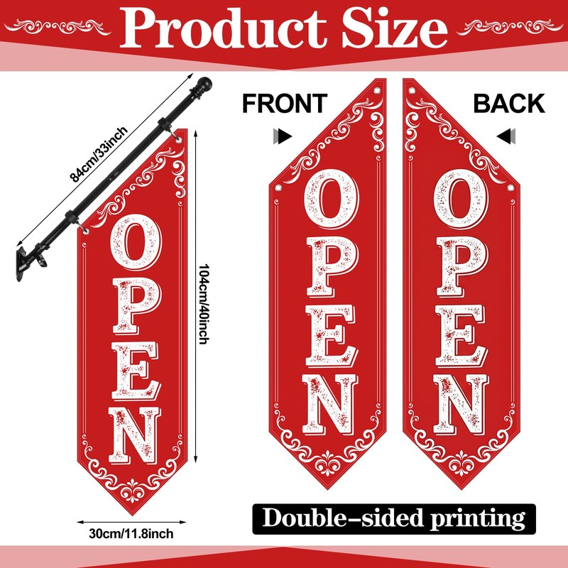 Jetec Open Feather Flag Wall-mounted Flag for Business Open Banner