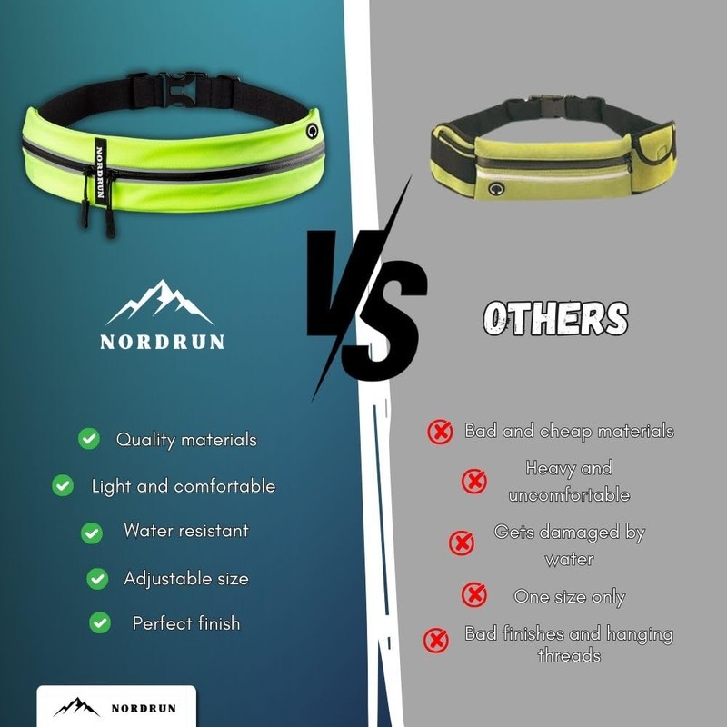Nordrun Slim Running Belt Bag, Green