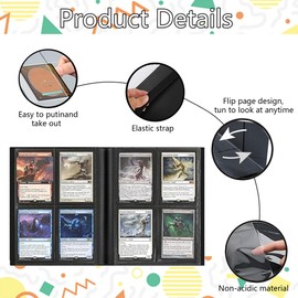 4 Pocket Trading Card Album Folder, 160 Pockets Trading Card Binders, Collector Album, Premium Card Binders Compatible for MTG, TCG, Sport, Football, Baseball Collector Cards