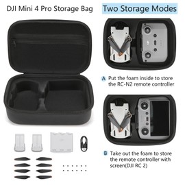 Carrying Case for DJI Mini 4 Pro,Portable Hard Travel Case Storage Bag Fits DJI Mini 4 Pro Drone, DJI RC 2 /DJI RC-N2 Remote Controller and Accessories-(Black)