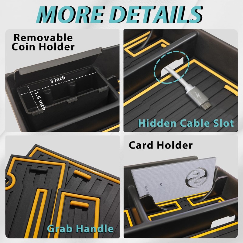 BestEvMod Upgraded V3 Armrest Storage Box and Cup Holder Lower