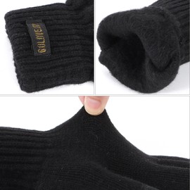 HeySocks Men's Winter Gloves Warm Gloves Thermal Knitted Gloves for Cycling Running Outdoor, black