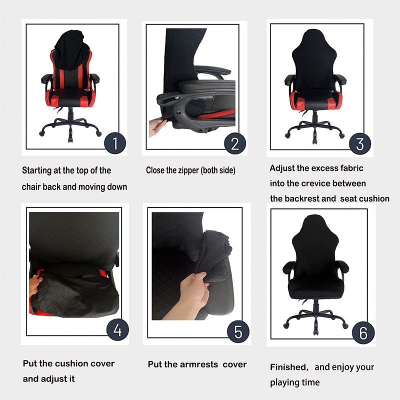 Deisy Dee NO Chair .ONLY Gaming Chair Covers,Gaming Slipcovers Stretchy