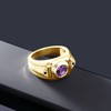 Gem Stone King Men's 18K Yellow Gold Plated Silver Gemstone