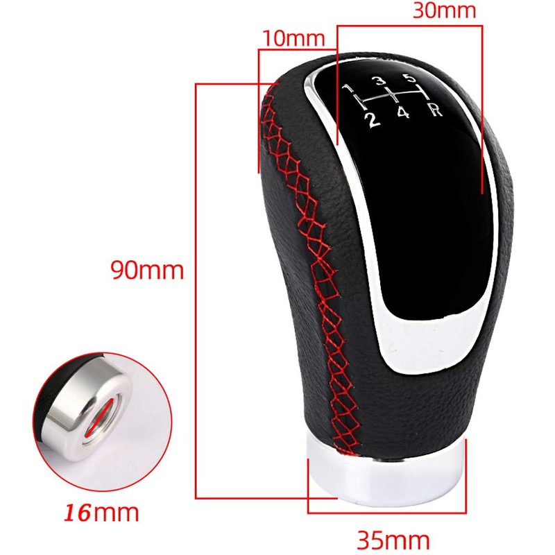Semoss Gear Knob 5 Speed Universal Leather Gear Knobs with