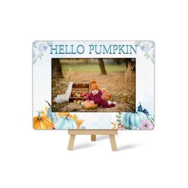 Blue Pumpkin Picture Frame, Little Pumpkin Baby Shower Photo Frame, Fall Picture Frames, Blue Baby Shower Gifts Ideas For Mom To Be Friends, Pumpkin Baby Shower Decorations, D(08)