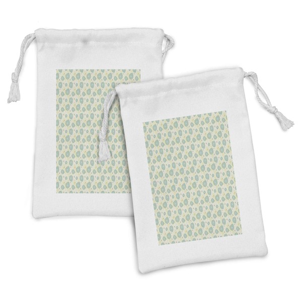Ambesonne Floral Fabric Pouch Set of 2, Dandelion Design with