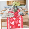 BIUDECO Heart Pattern Tablecloth Valentine's Day Table Runner Kitchen Decor