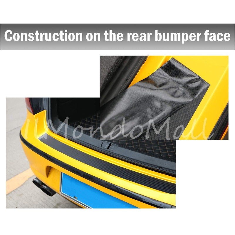 Ilmondomall Tape-Type Real Carbon Sheet 3D Pattern Black Step Bumper