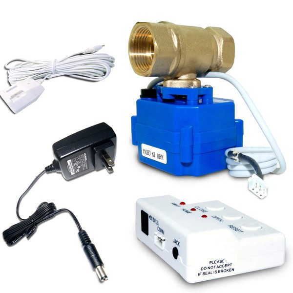 E-SDS Water Leak Detector with Shutoff Valve,Sensors and Sounds Alarm,Automatic