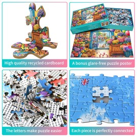 Puzzle 1000 Pieces for Adults Classic Educational Game Flower Shop Beautiful Decoration Puzzle Gifts