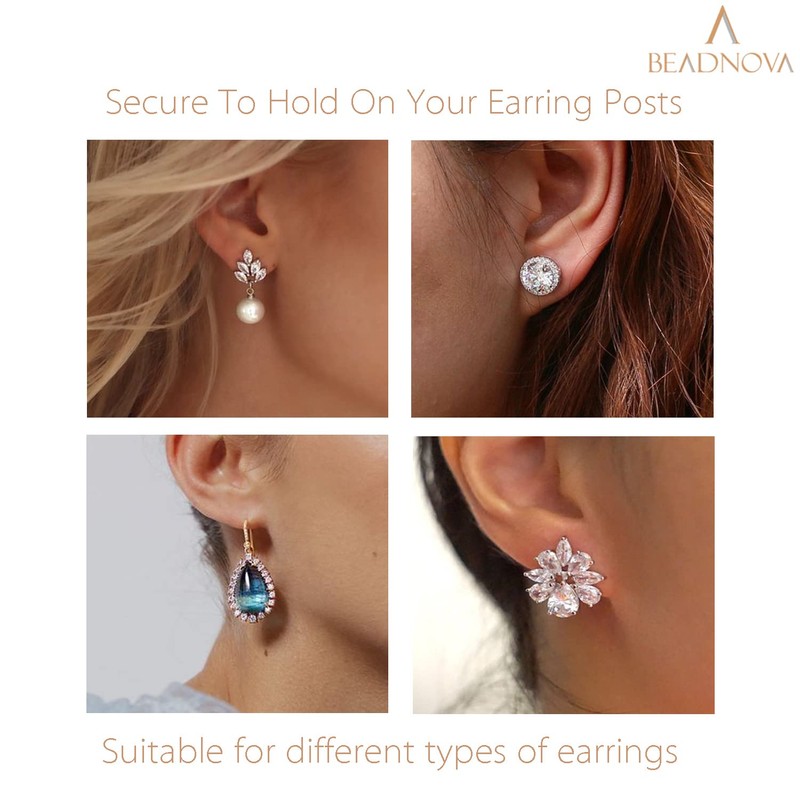 BEADNOVA Earring Backs for Studs 240pcs Earring Back Stoppers Earring