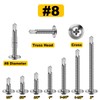 Mywish 100pcs #8×2" Self Tapping Screws for Metal, Sheet Metal