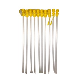 Pucker Powder Candy Funnel Filling Tubes 18-in Long Each - 10 ct. Bag - Candy Art, with Yellow Cap