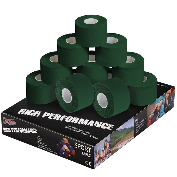 ALPIDEX 12 Rolls Sports Tape Set 3.8 cm x 10
