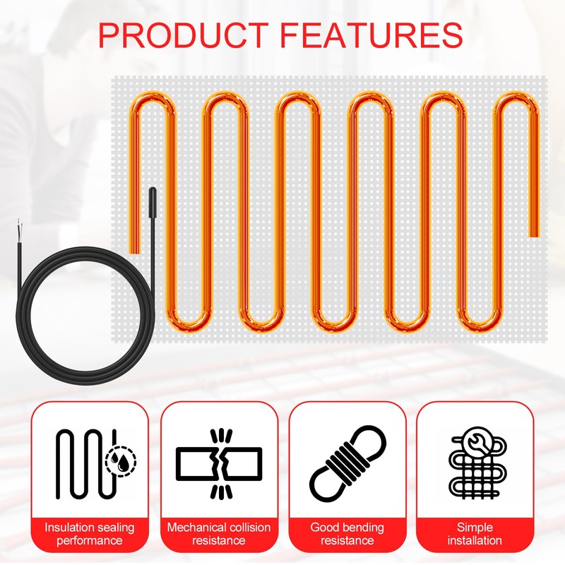 Thermal Underfloor Heating Sensor Probe Suitable for Most Heating Installations