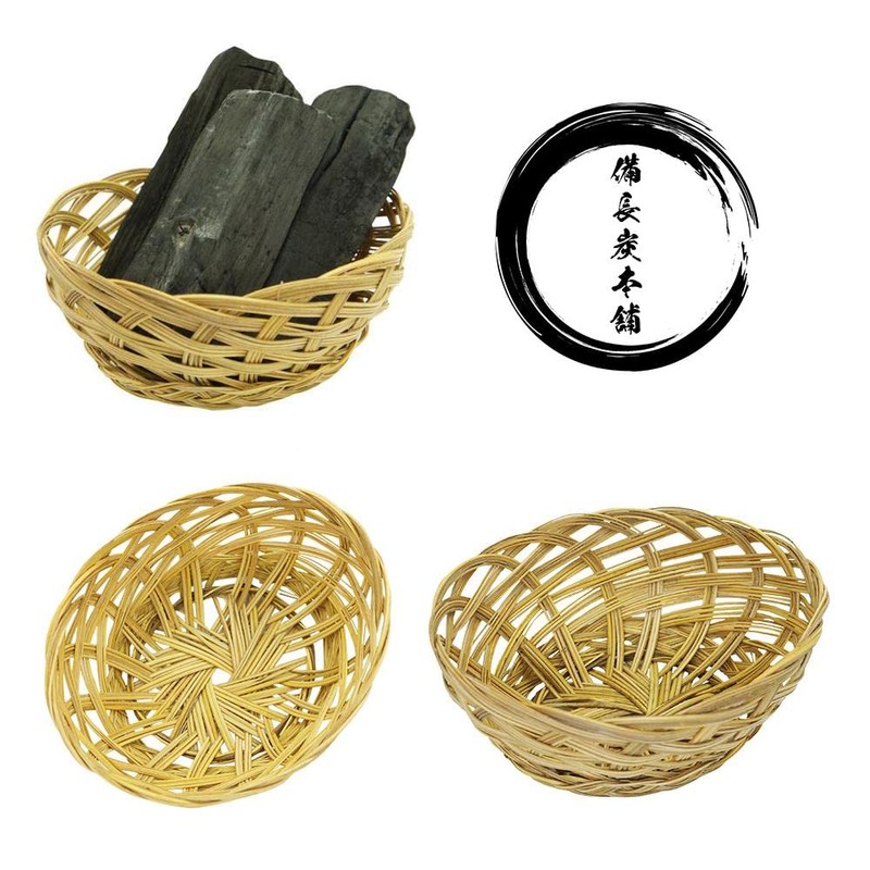 Binchotan Honpo Interior Binchotan Stylish Hand-woven Oval Shape Set of