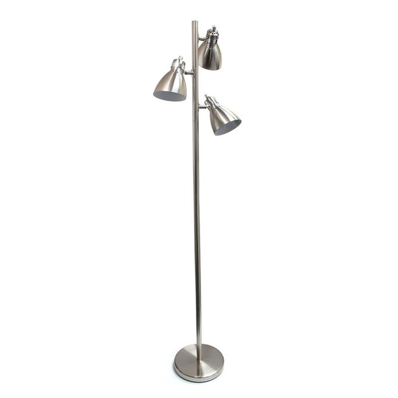 Simple Designs LF2007-BSN Metal 3 Light Tree Floor Lamp, Brushed