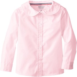 French Toast Girls Long Sleeve Peter Pan Blouse, Pink, 04