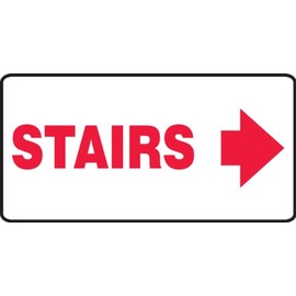 Stairs (Arrow Right) 7X14 .125 Polycarbonate Sign