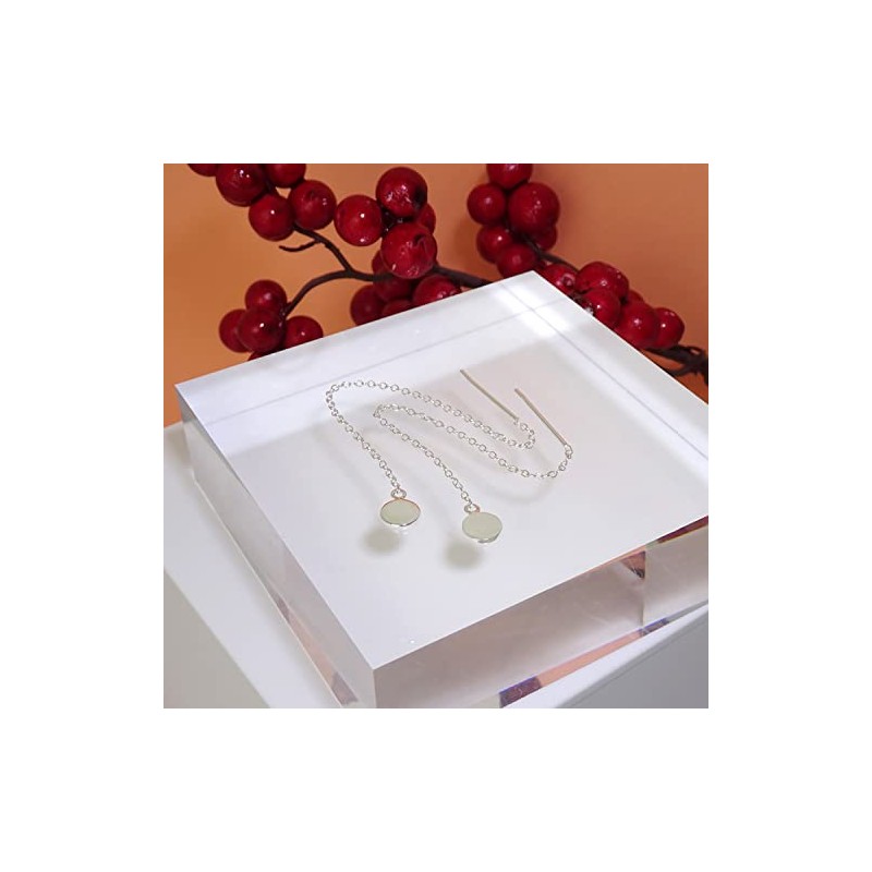 Sterling Silver Flat Round Disc Pull Through Earrings