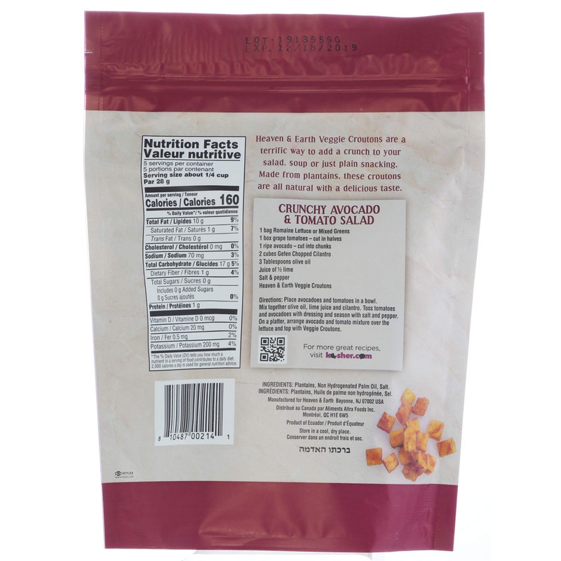 Heaven & Earth Veggie Croutons, 5oz (3 Pack) Gluten Free,