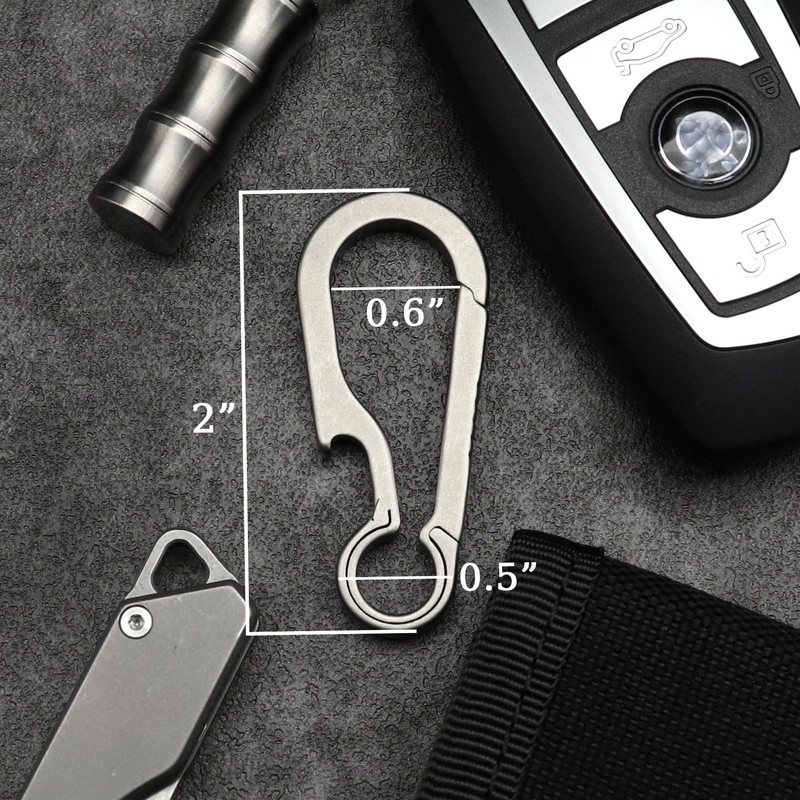 KCFEV Titanium Carabiner Keychain, Bottle Opener Keychain Clip, Key Organizers