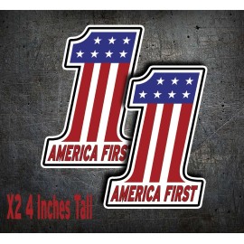 L1G MAGA Trump Sticker AMERICA FIRST Vinyl Sticker 4 INCHES Tall X 2 POTUS USA ELON