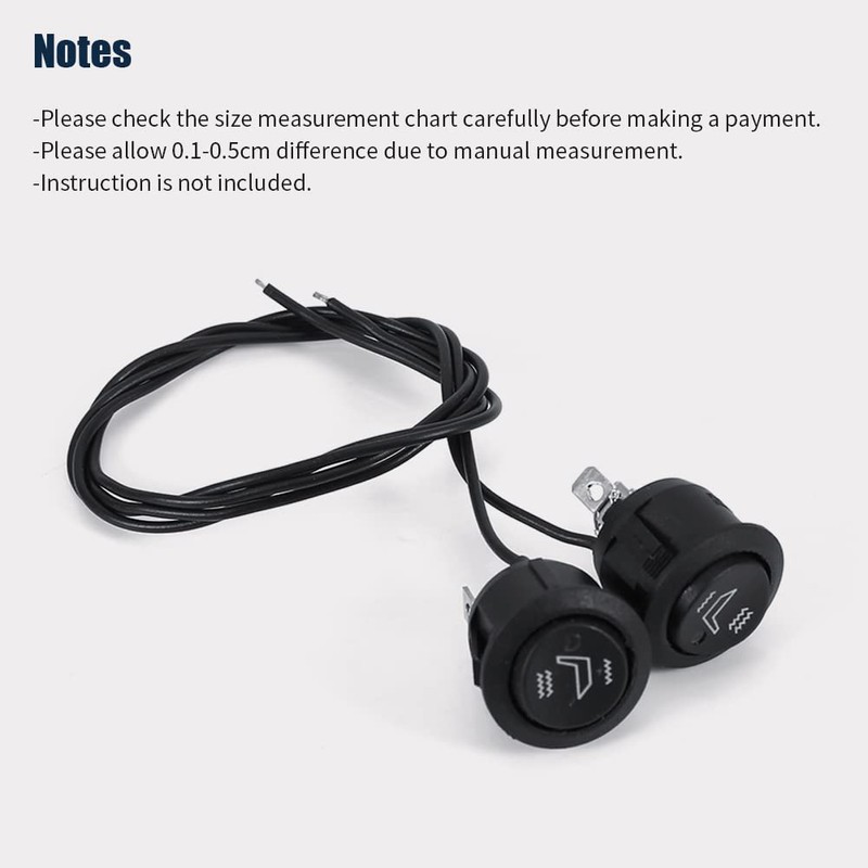 1 Pair Heated Seats Switch, Universal 12V 3 Pins Heated