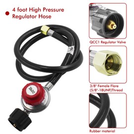 MCAMPAS Cast Iron Wok High Pressure Burner Head Replacement Build in Stand Cooktop Parts with 20PSI Propane Regulator Hose and Manifold Pipe