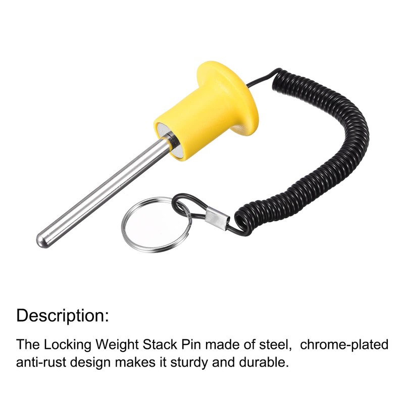 sourcing map 8mm x 80mm Weight Stack Pin with Pull