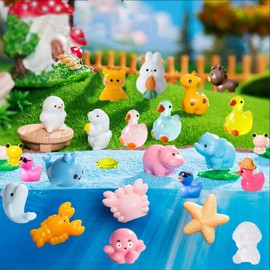 U-Zimikee 135 Pcs Mini Resin Animals Tiny Resin Animal Miniature Animals Figurines Small Little Animal Figures Bulk for Fairy Garden Micro Landscape Accessories Dollhouse Hide Crafts Decor
