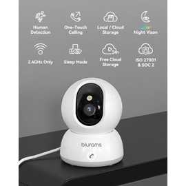 blurams 2K Indoor Security Camera, Pet & Dog Camera with Phone App, 360° PTZ Cameras for Home, Motion Tracking, Color/IR Night Vision, 2-Way Talk, One-Touch Call, 2.4GHz & 5GHz Wi-Fi