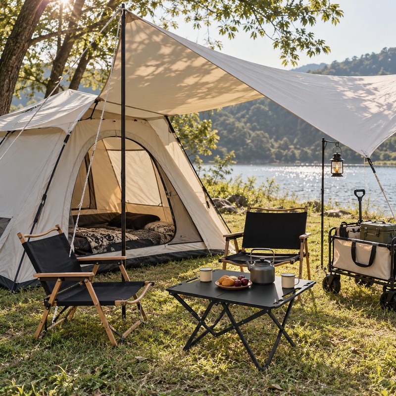 Folding Camping Table for Outdoor Adventures – Compact Metal Side