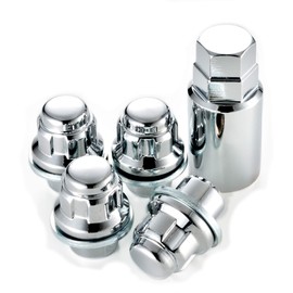 Toyota "Genuine Type" Aluminum Wheel Lock Nuts 1.5 inches (37 mm) Short Chrome Plated 4 Layers Set of 4