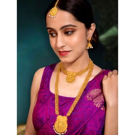Aheli Golden Indian Traditional Bollywood Wedding Bridal Jewelry Set Gift for Women