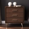SEI Furniture Oren Bedside Table w/ Drawers, Brown