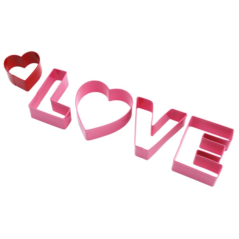 PME VD24CCC048 Valentines Cookie Cutter Set of 5, Love, Metal