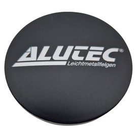 1 x Alutec Hub Cap 60 mm Black Matt (N23) Logo Silver – Original Wheel Centre Cap/Hub Cap
