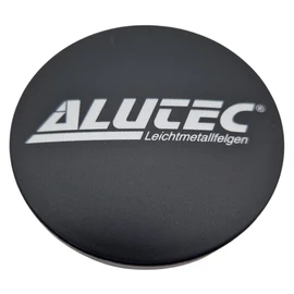1 x Alutec Hub Cap 60 mm Black Matt (N23) Logo Silver – Original Wheel Centre Cap/Hub Cap