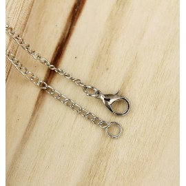 Unbranded Silver Tone Curb Chain Necklace 24" - 2.5mm - 1 Necklace - N479