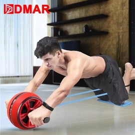 Abdominal Wheel Roller Trainer Fitness Equipment - Color: Red And Rope
