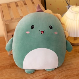 lannery Dinosaur Plush Pillow, Kawaii Dinosaur Stuffed Animal Toy Dinosaur Plushies Soft Cartoon Animal Plush Hugging Pillow Gifts for Room Decor Birthday Valentine Day, 16 inch