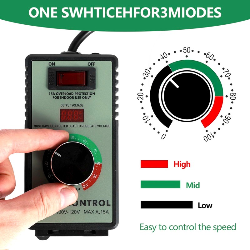 AC Motor Speed Controller, 110-120V 15A 4000W Variable Speed Controller