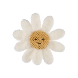 Apricot Lamb Daisy Rattle Soft Baby Rattle for Boys and Girls, Plush Stuffed Animal Rattle Toy Lovey for The Newborn, 0-3 Months, 0-6 Months and Above, 7.9 Inches(White)