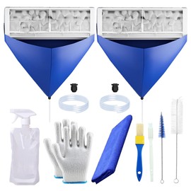 Air Conditioner Cleaning Kit, Ac Cleaning Kit, Hvac Cleaning Kit, Split Ac Cleaning Kit, Split Ac Unit Cleaning Bag, Two Pack Ac Cleaning Bags with Foldable Spray Bottle, Ac Cleaning brushes
