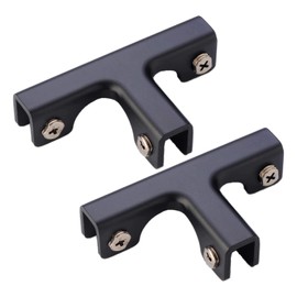 Glass Fixing Clip - Reinforced Aluminum Alloy, 0.23-0.4 Inch, L & T Type, Black (2 PCS)