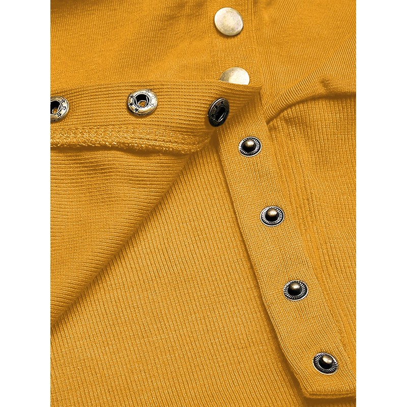 MEROKEETY Women's 2024 Fall Long Sleeve Snap Button Down Solid